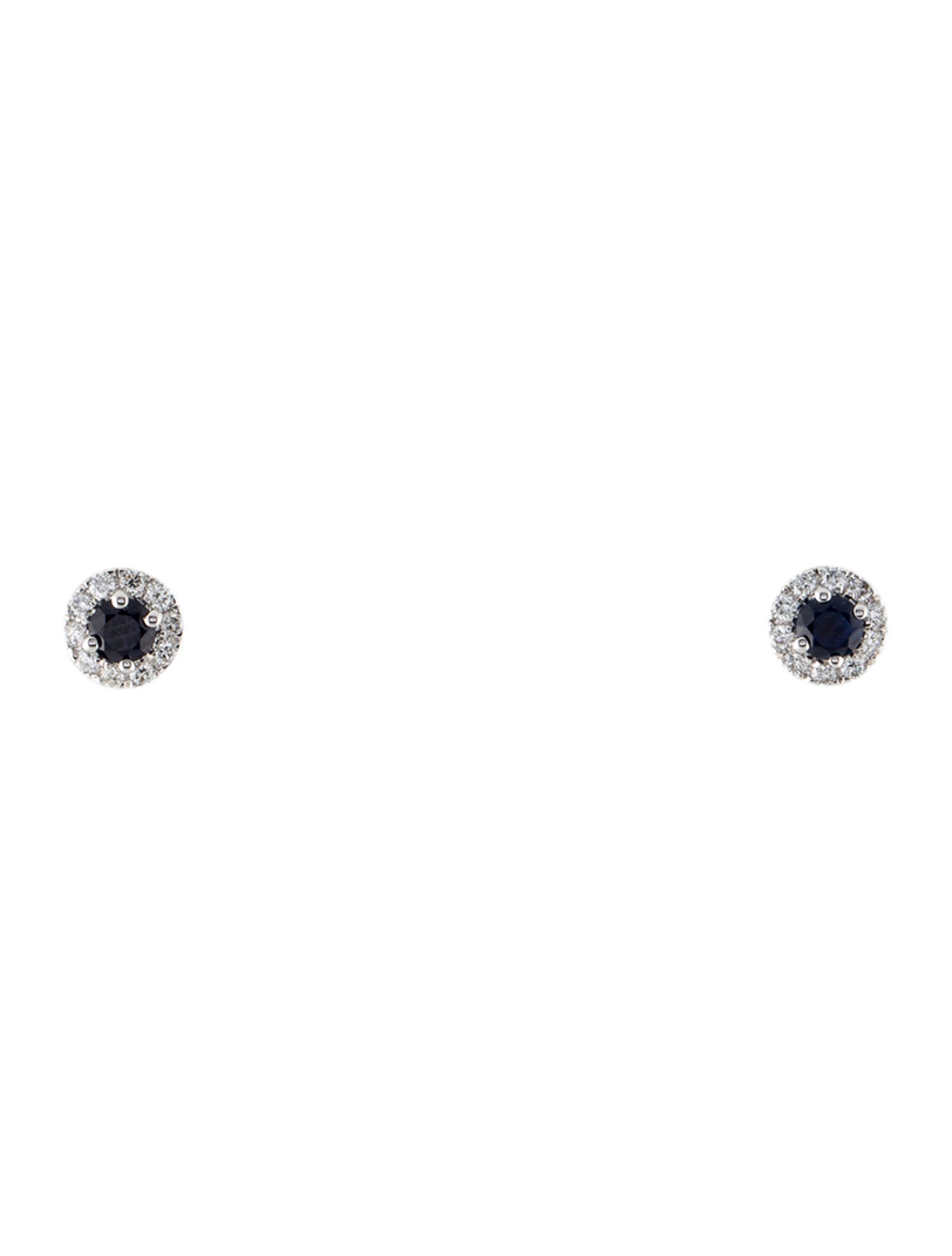 Earrings 18K Sapphire & Diamond Stud Earrings