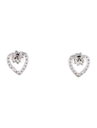 Earrings 18K Diamond Open Heart Small Stud Earrings