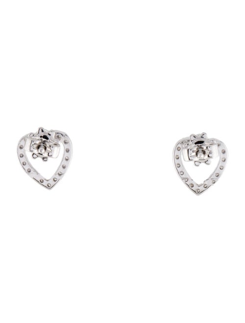 Earrings 18K Diamond Open Heart Small Stud Earrings