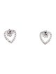 Earrings 18K Diamond Open Heart Small Stud Earrings