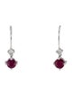 Earrings 14K Ruby & Diamond Hoop Earrings