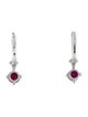 Earrings 14K Ruby & Diamond Hoop Earrings