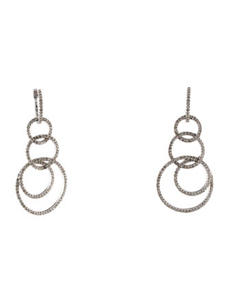 Earrings 14K 1.10ctw Diamond Interlocking Circle Drop Earrings