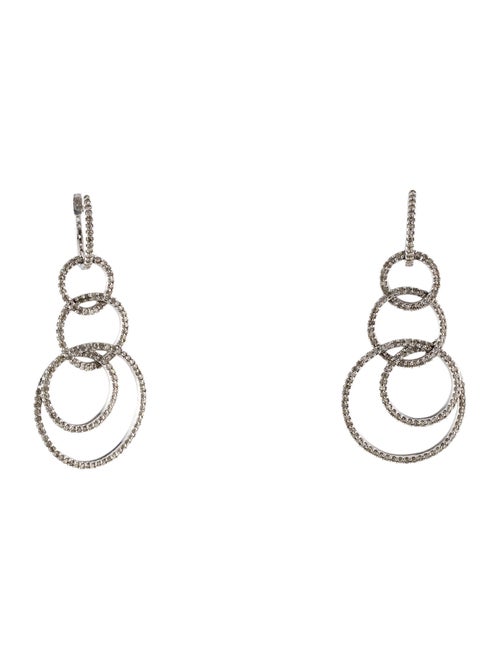 Earrings 14K 1.10ctw Diamond Interlocking Circle Drop Earrings