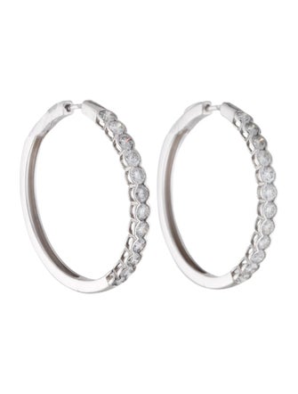 Earrings 14K 3.00ctw Diamond Hoop Earrings