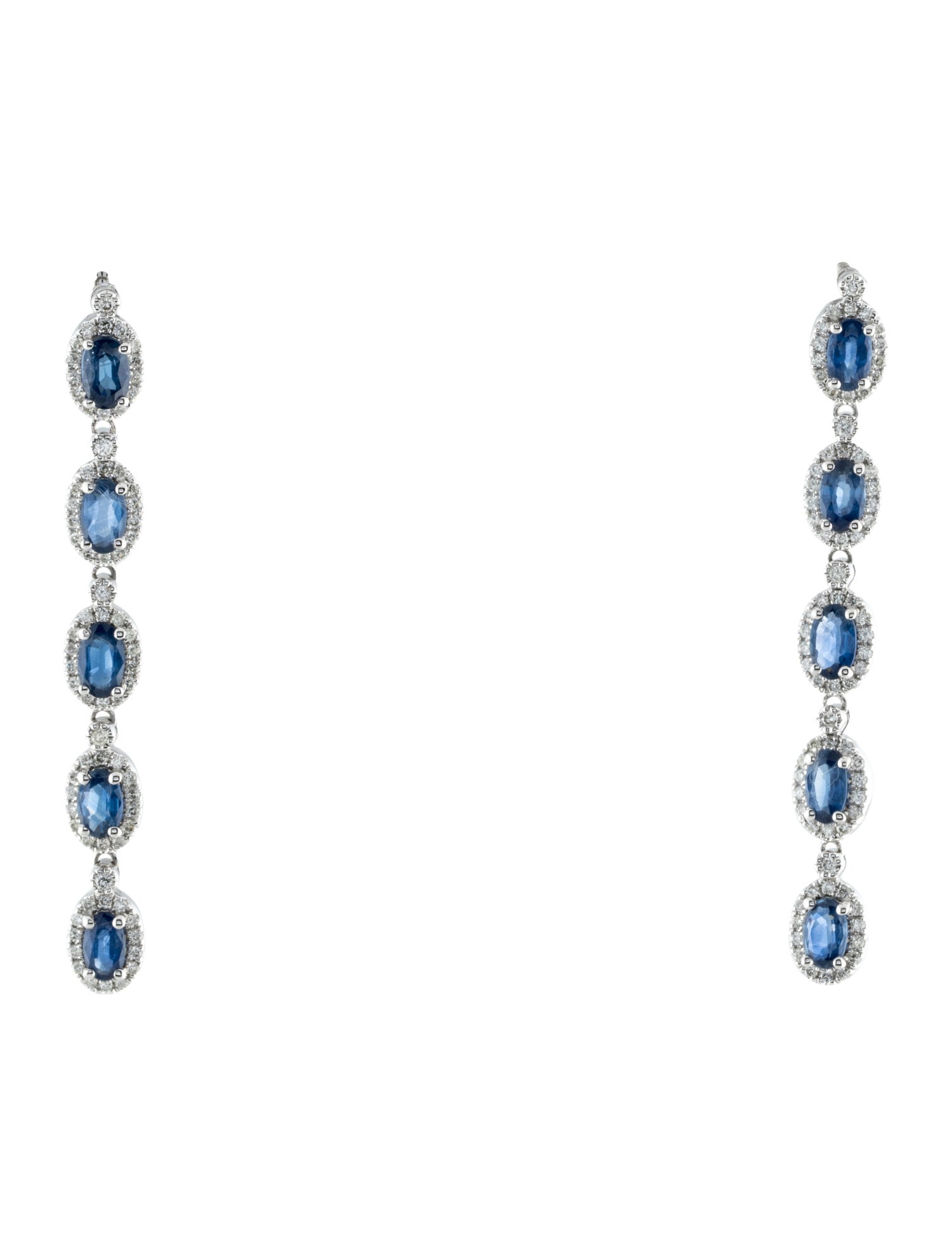 Earrings 14K 2.30ctw Sapphire & Diamond Drop Earrings