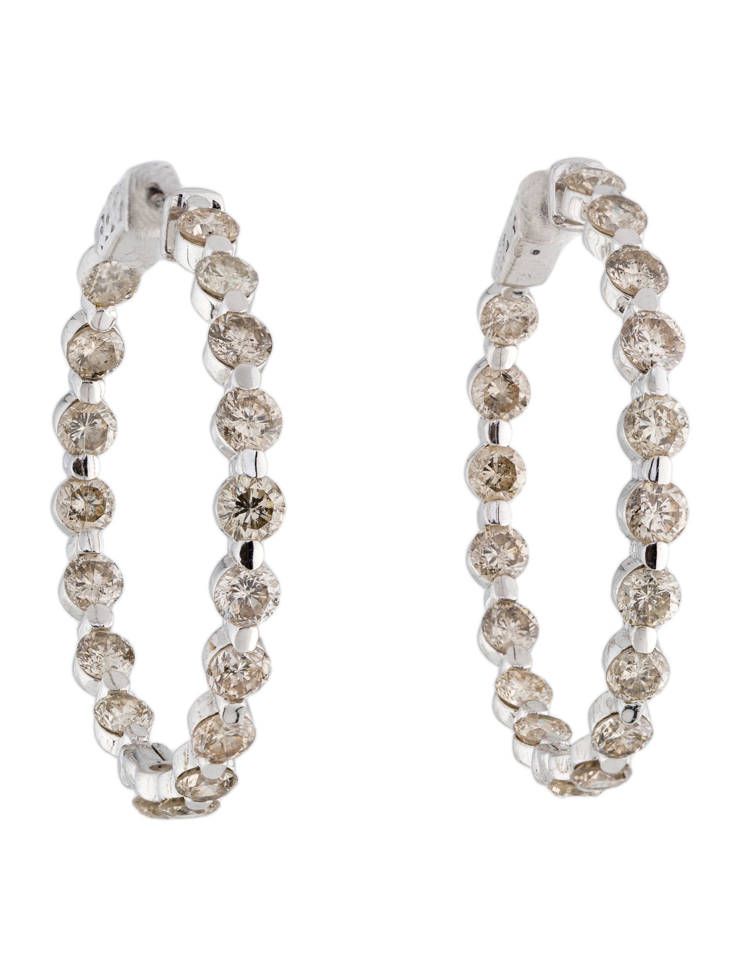 Earrings 14K 6.30ctw Diamond Hoop Earrings