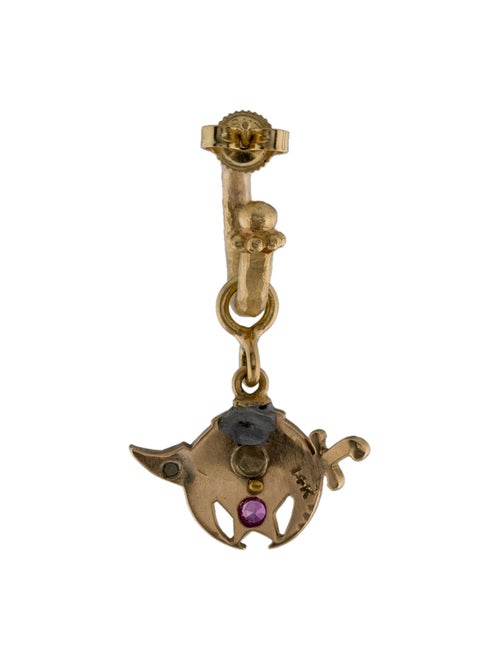 Earrings Synthetic Ruby & Obsidian Single Drop Earring