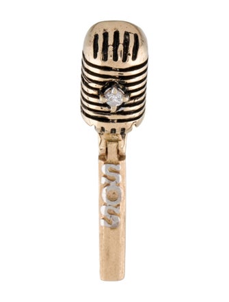 Earrings 14K Diamond Microphone Lapel Pin