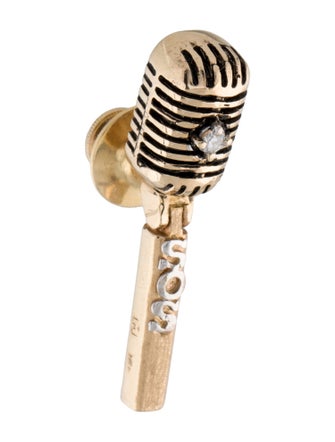 Earrings 14K Diamond Microphone Lapel Pin
