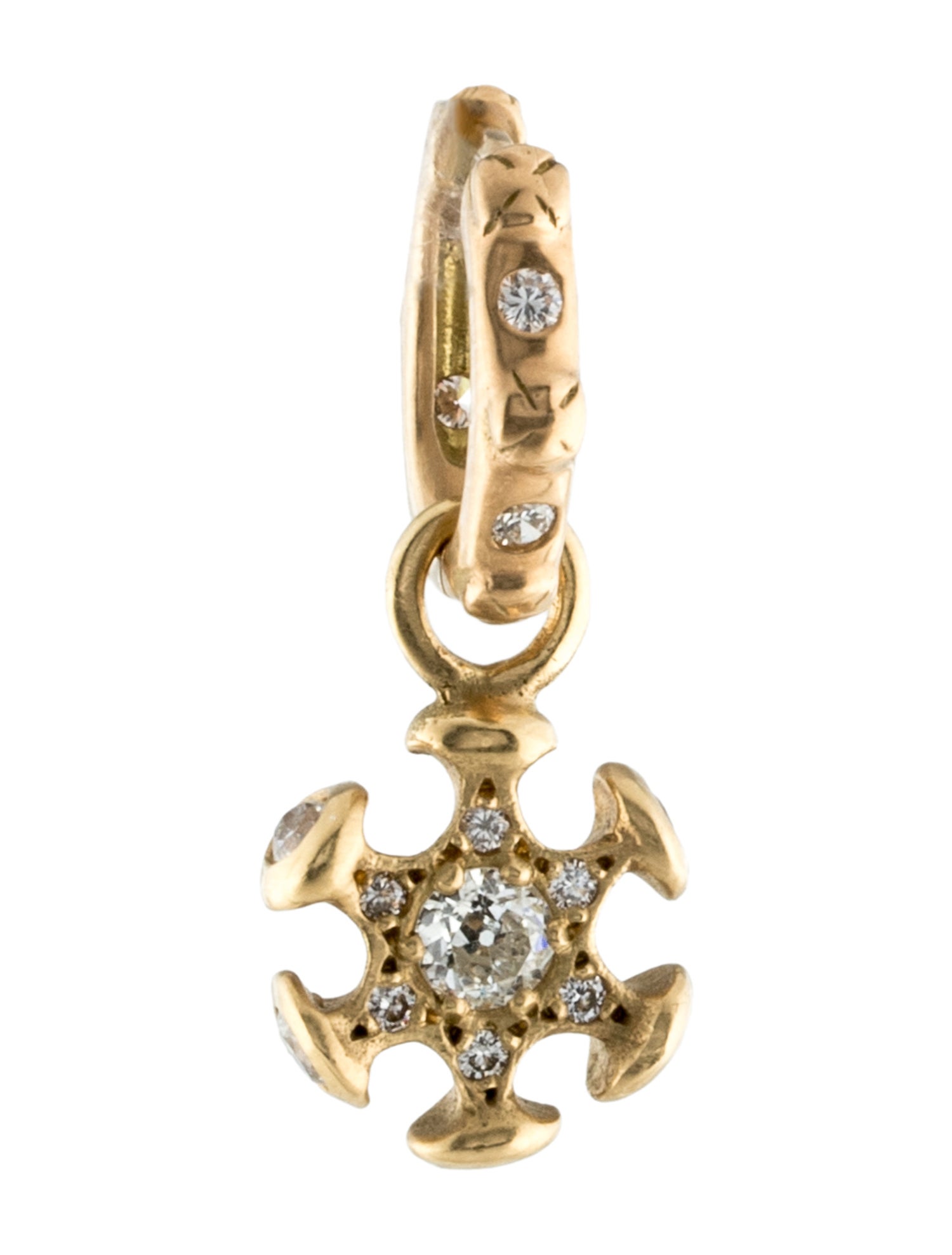 Earrings 18K Diamond Star Single Drop Earring