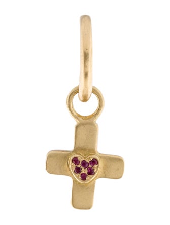 Earrings 18K Ruby Cross Drop Earring