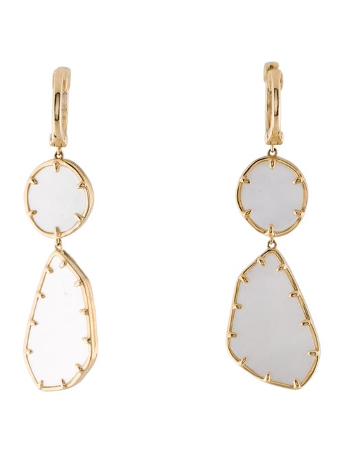 Earrings 14K Diamond & Mother of Pearl Drop Earrings