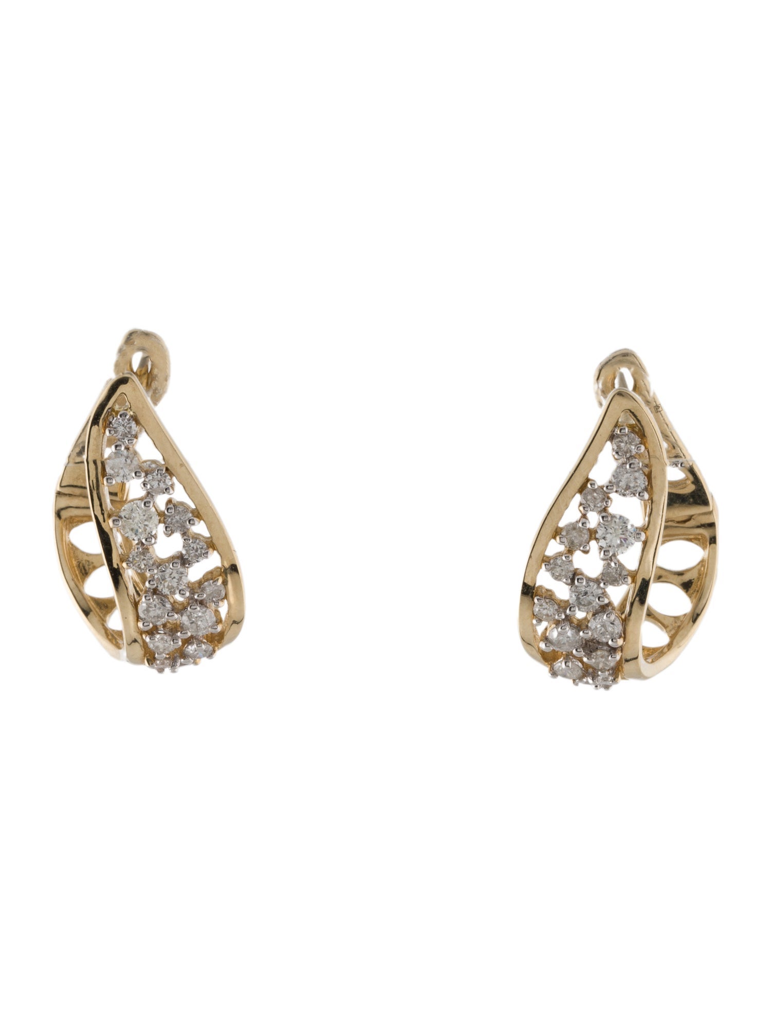 Earrings 14K Diamond Hoop Earrings