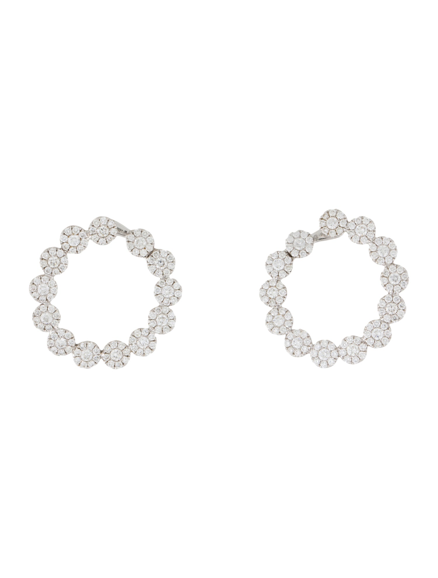 Earrings 18K 3.38ctw Diamond Hoop