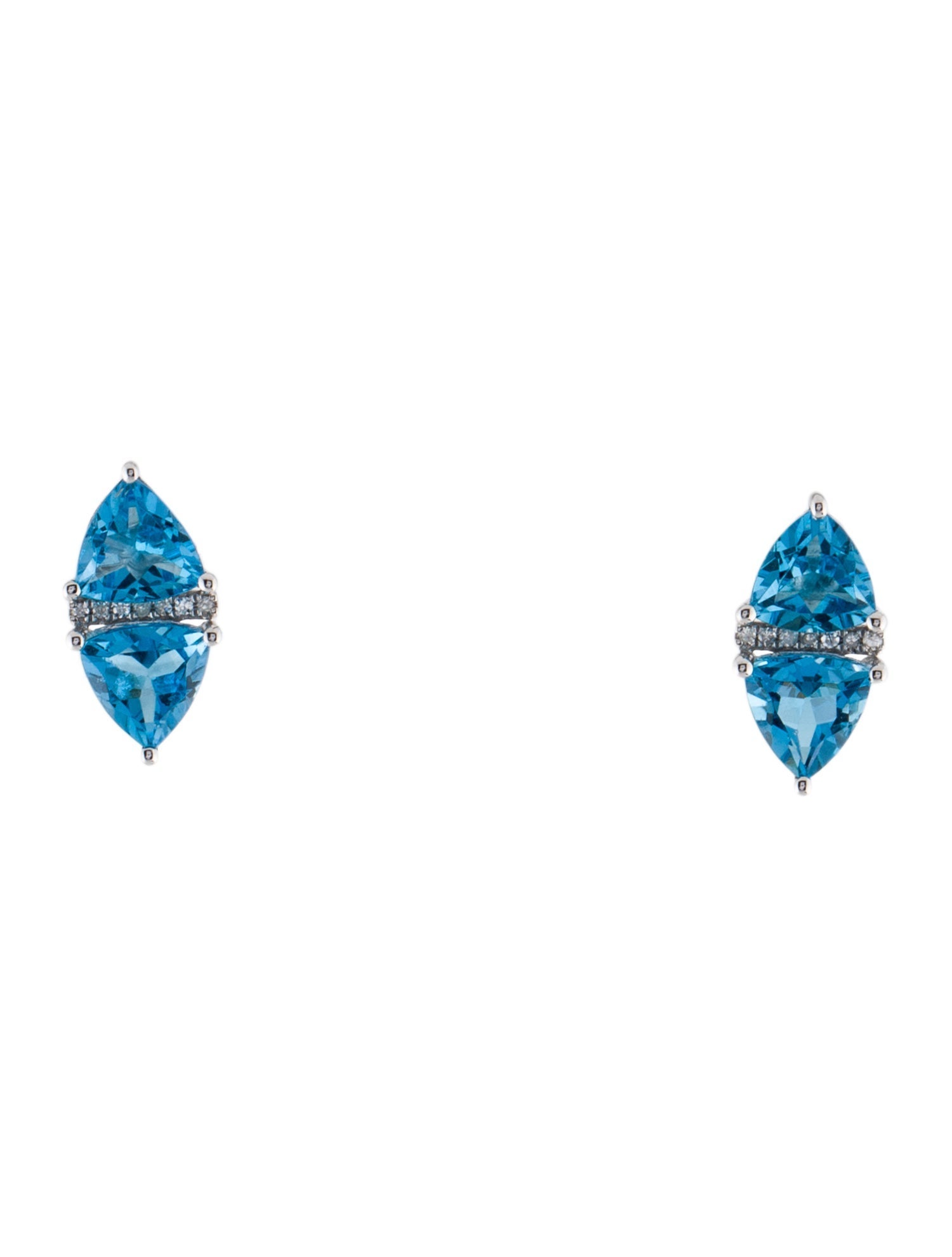 Earrings 14K Topaz & Diamond Stud Earrings