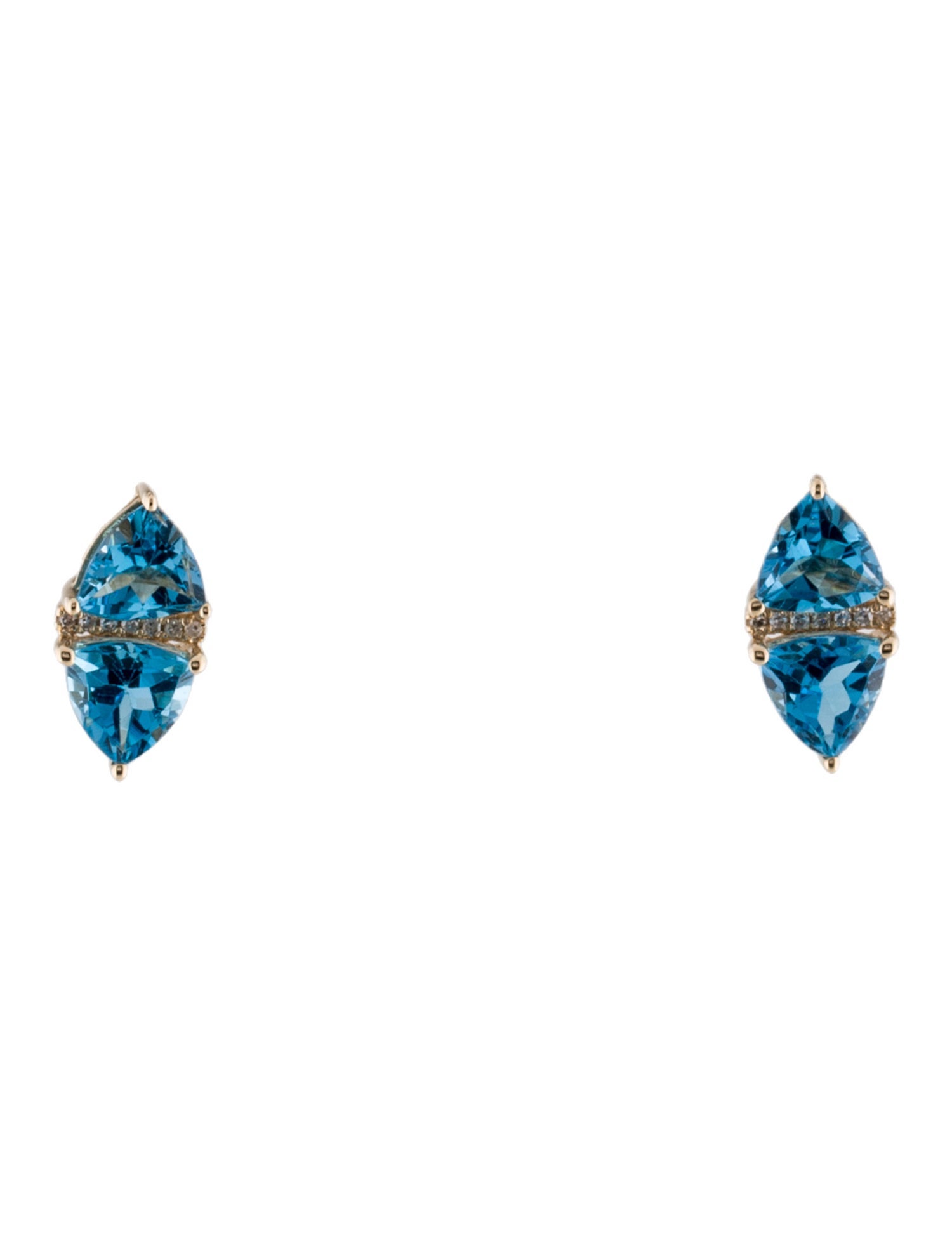 Earrings 14K Topaz & Diamond Stud Earrings