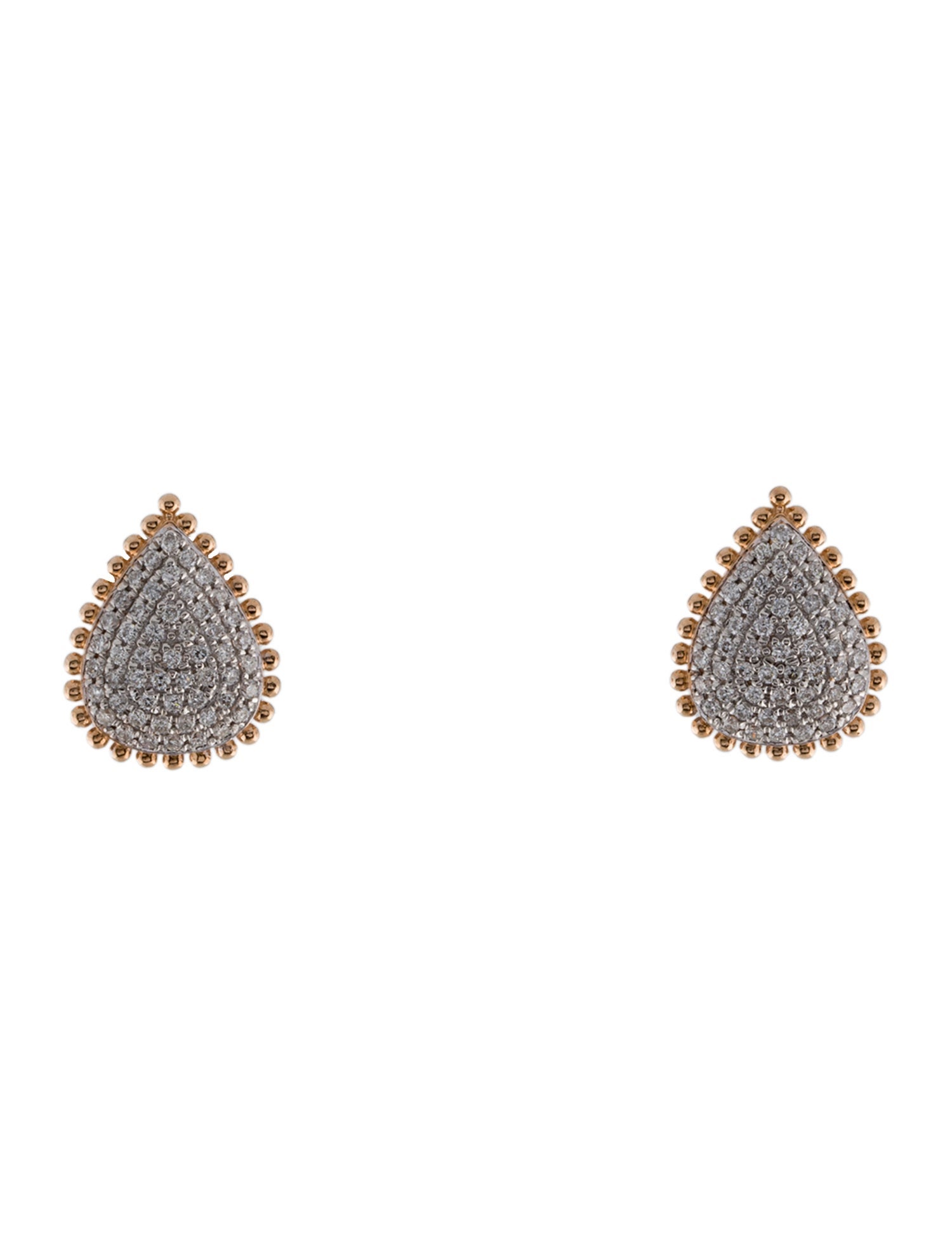 Earrings 14K Diamond Pavé Pear Stud Earrings