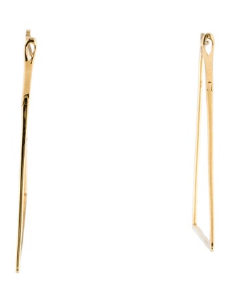 Earrings 18K Diamond Triangle Hoop Earrings