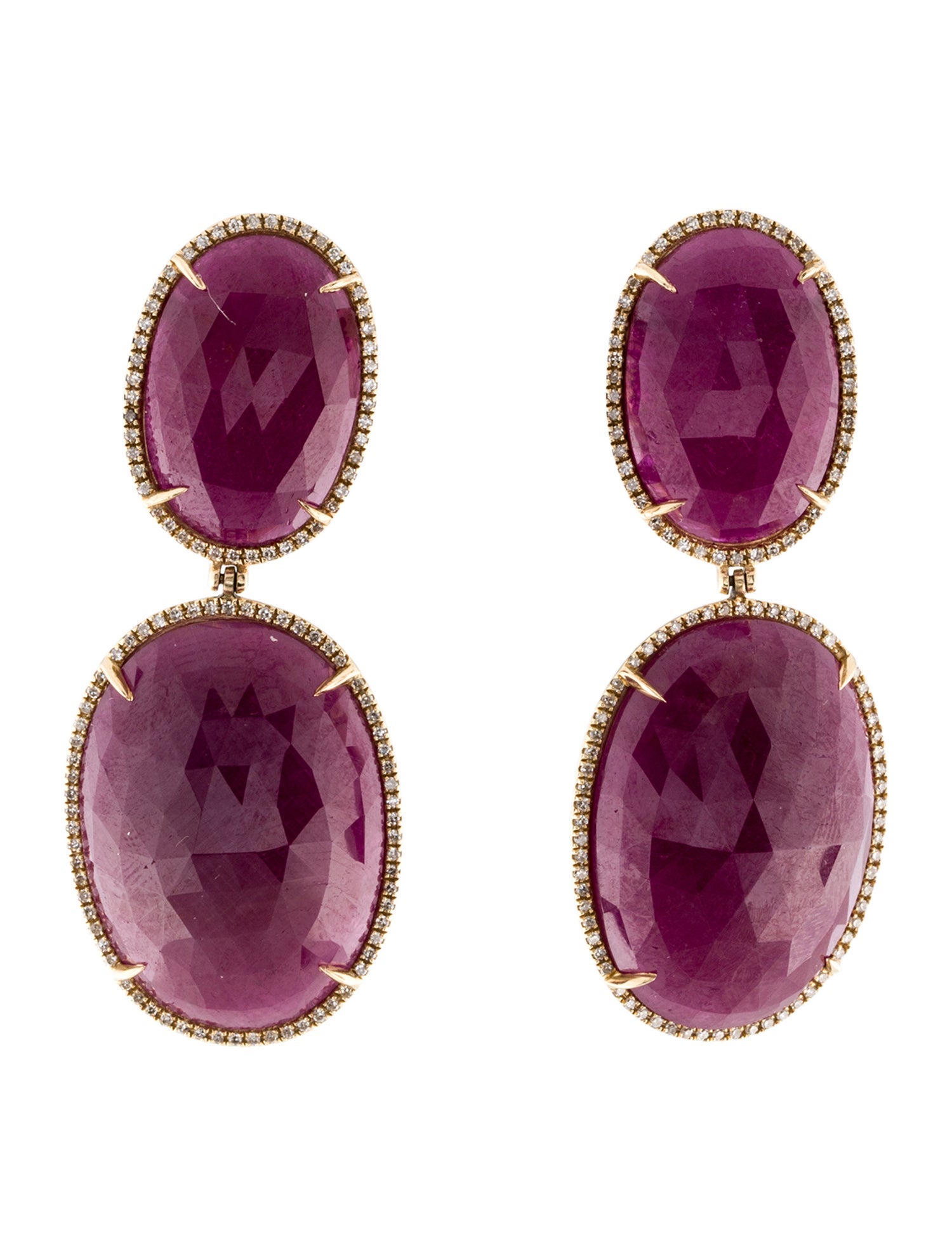 Earrings Getana & Co. Ruby & Diamond Drop Earclips