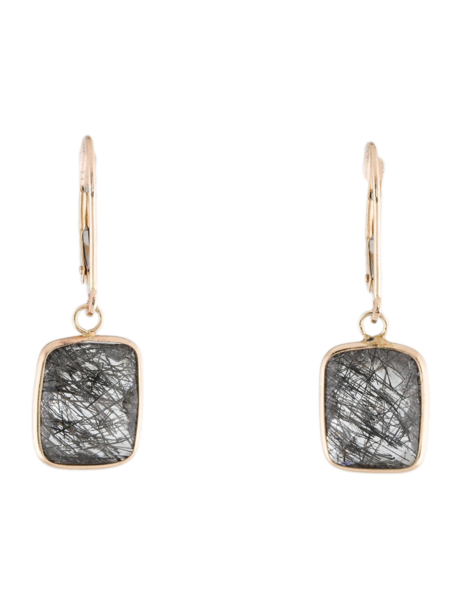 Earrings 14K Tourmalinated Quartz Drop Earrings