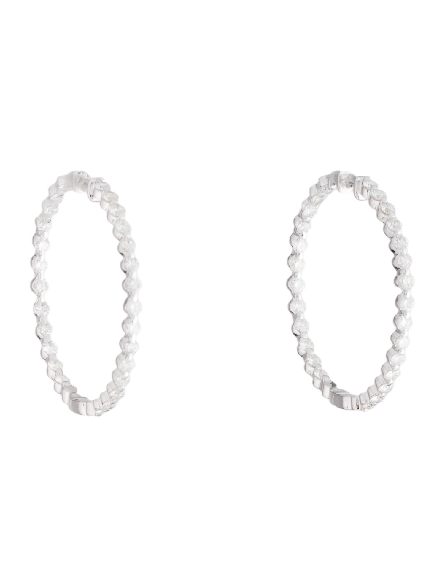 Earrings 18K 2.00ctw Diamond Inside Out Hoop Earrings