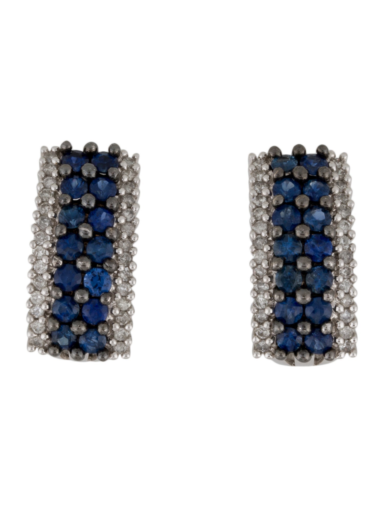 Earrings 14K Sapphire & Diamond Earclips