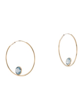 Earrings 14K 1.74ctw Topaz Hoop Earrings