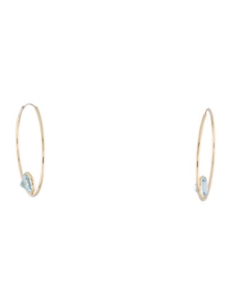 Earrings 14K 1.74ctw Topaz Hoop Earrings