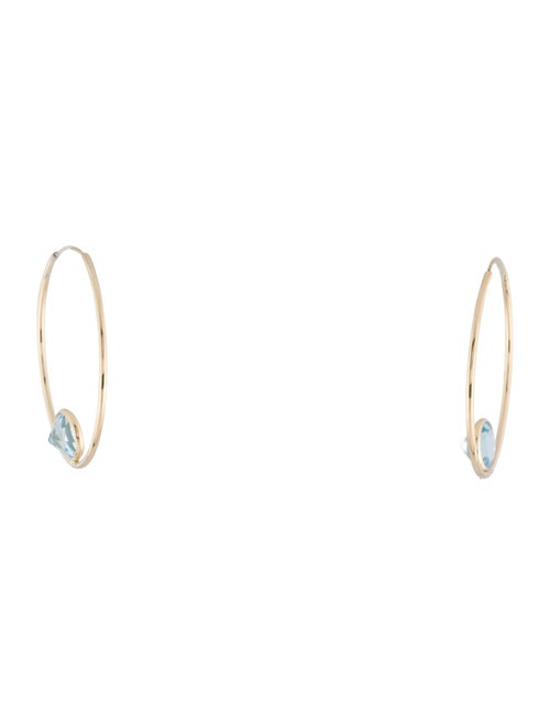Earrings 14K 1.74ctw Topaz Hoop Earrings