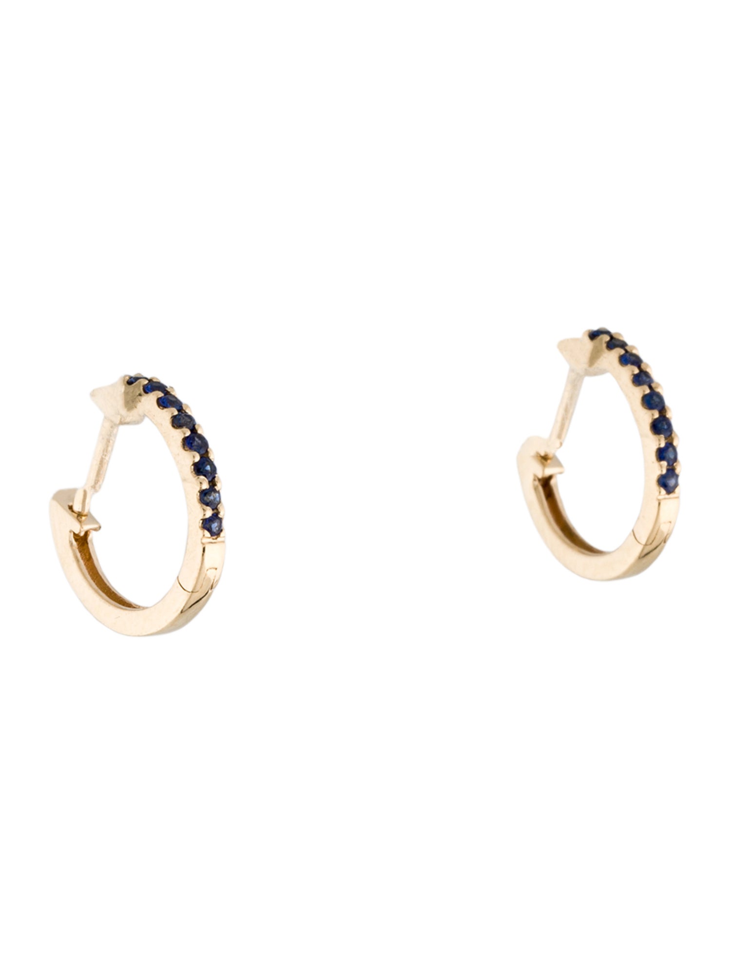 Earrings 14K Sapphire Huggie