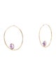 Earrings 14K Amethyst Hoop Earrings