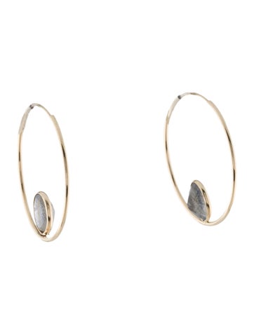 Earrings Hoop 14K Labradorite