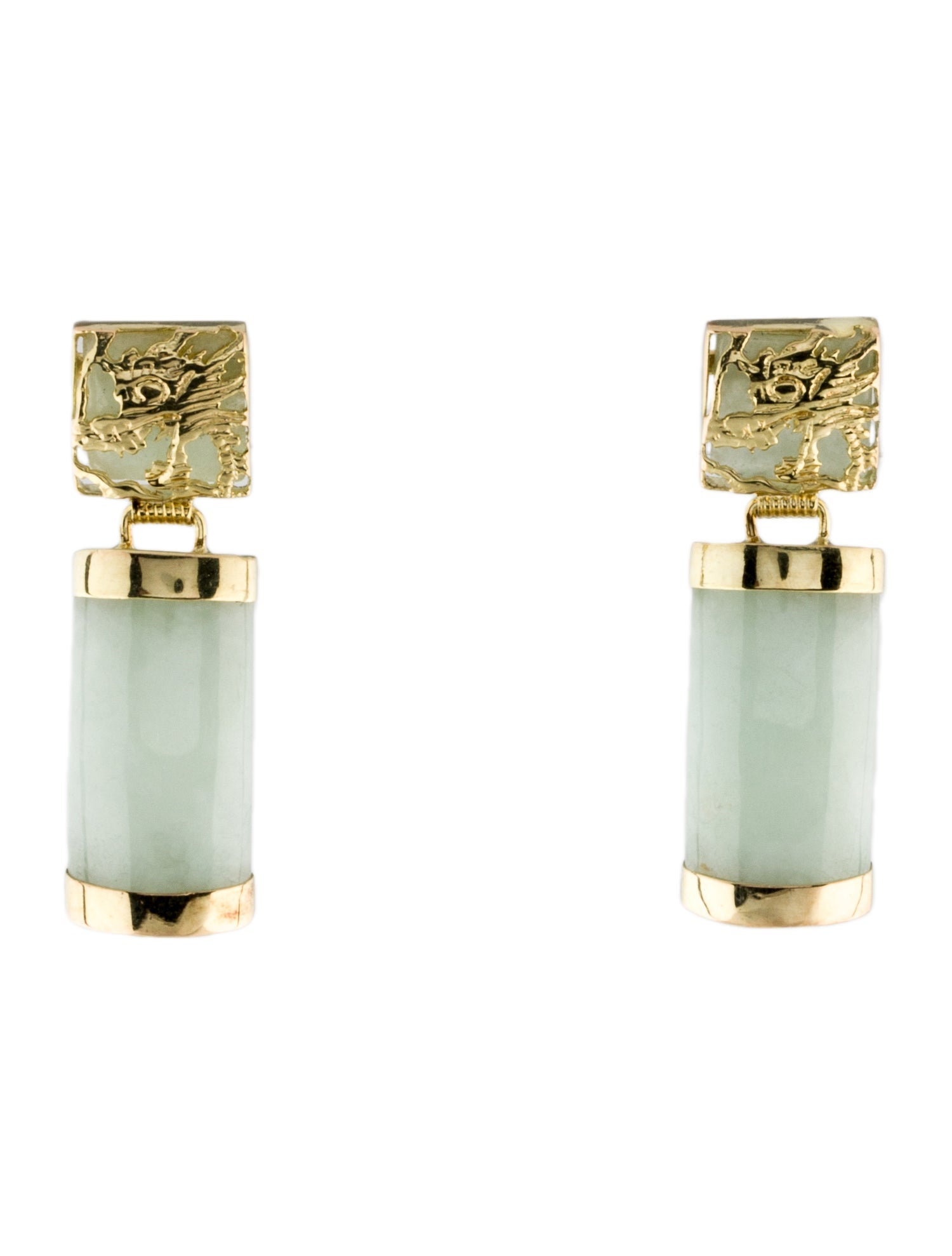 Earrings 14K Jadeite Drop Earrings