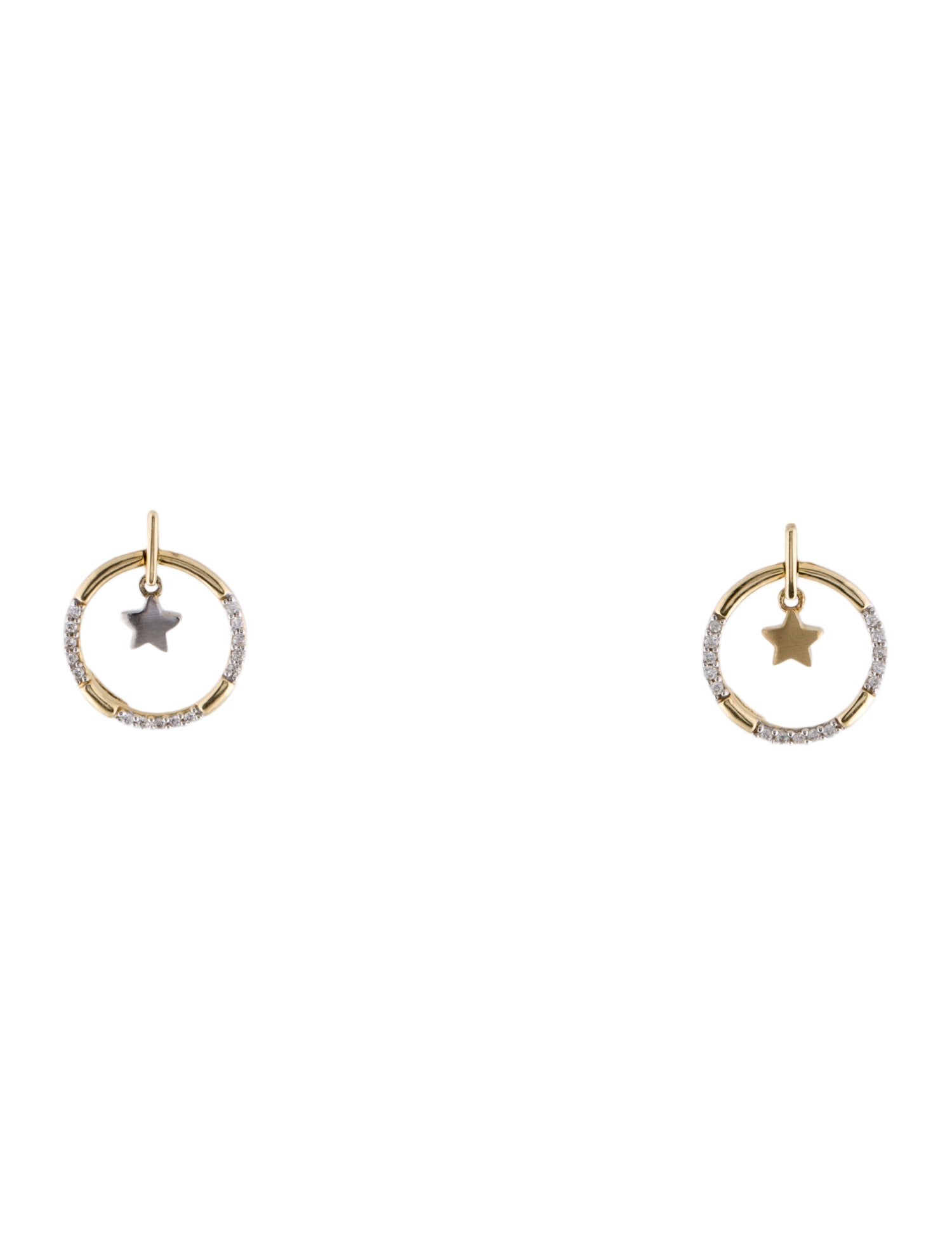 Earrings 14K Diamond Circle Stud Earrings