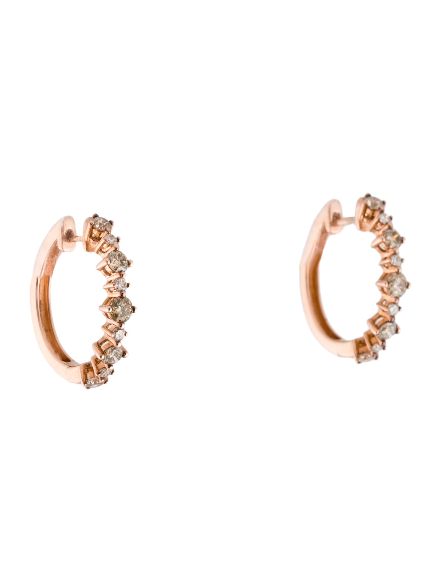 Earrings 14K 1.00ctw Diamond Hoop Earrings