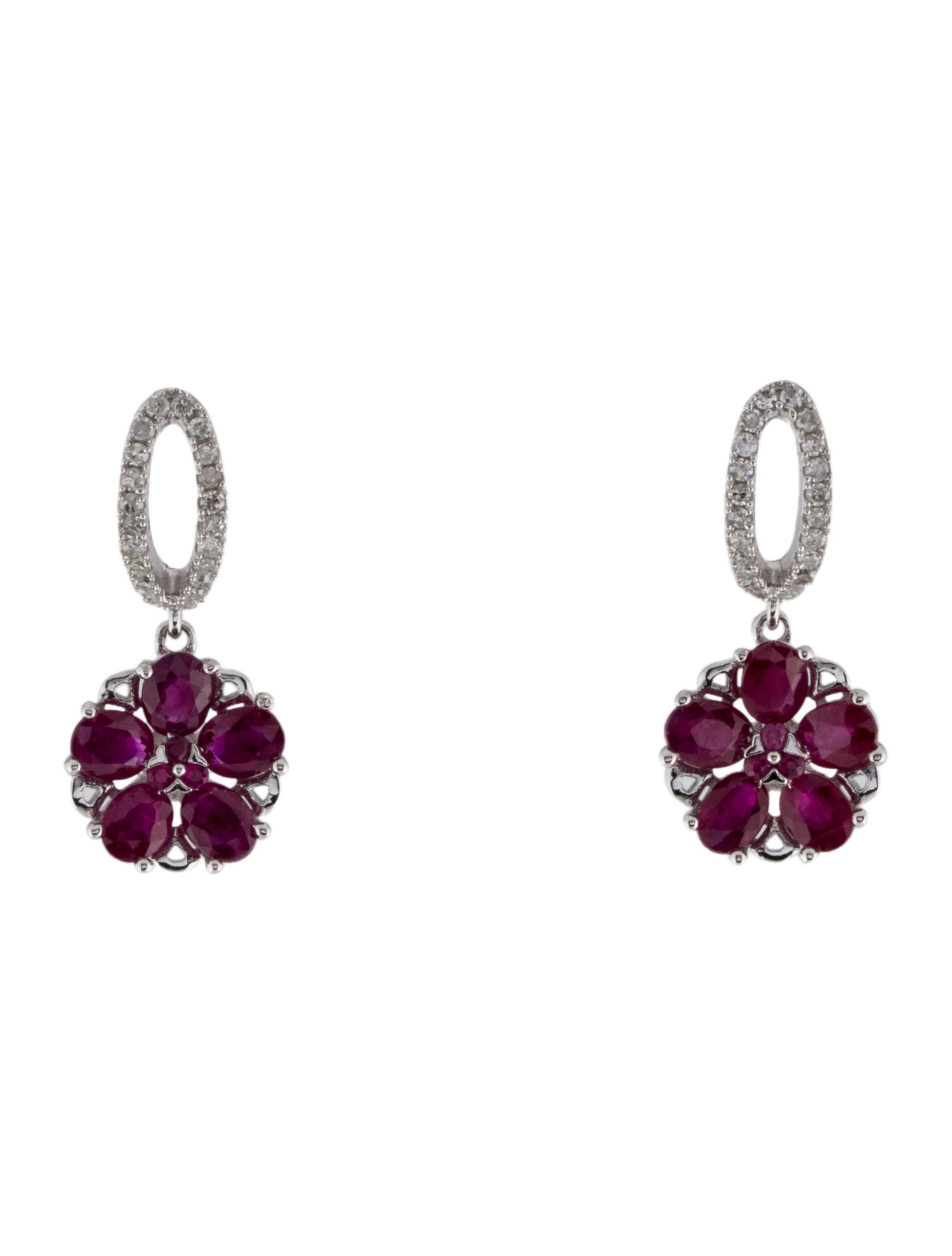 Earrings 14K 1.68ctw Ruby & Diamond Drop Earrings