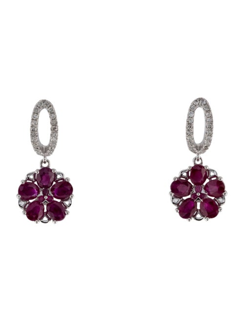 Earrings 14K 1.68ctw Ruby & Diamond Drop Earrings