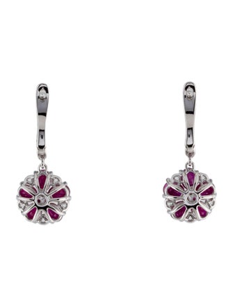 Earrings 14K 1.68ctw Ruby & Diamond Drop Earrings