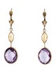 Earrings 14K Amethyst & Citrine Drop Earrings