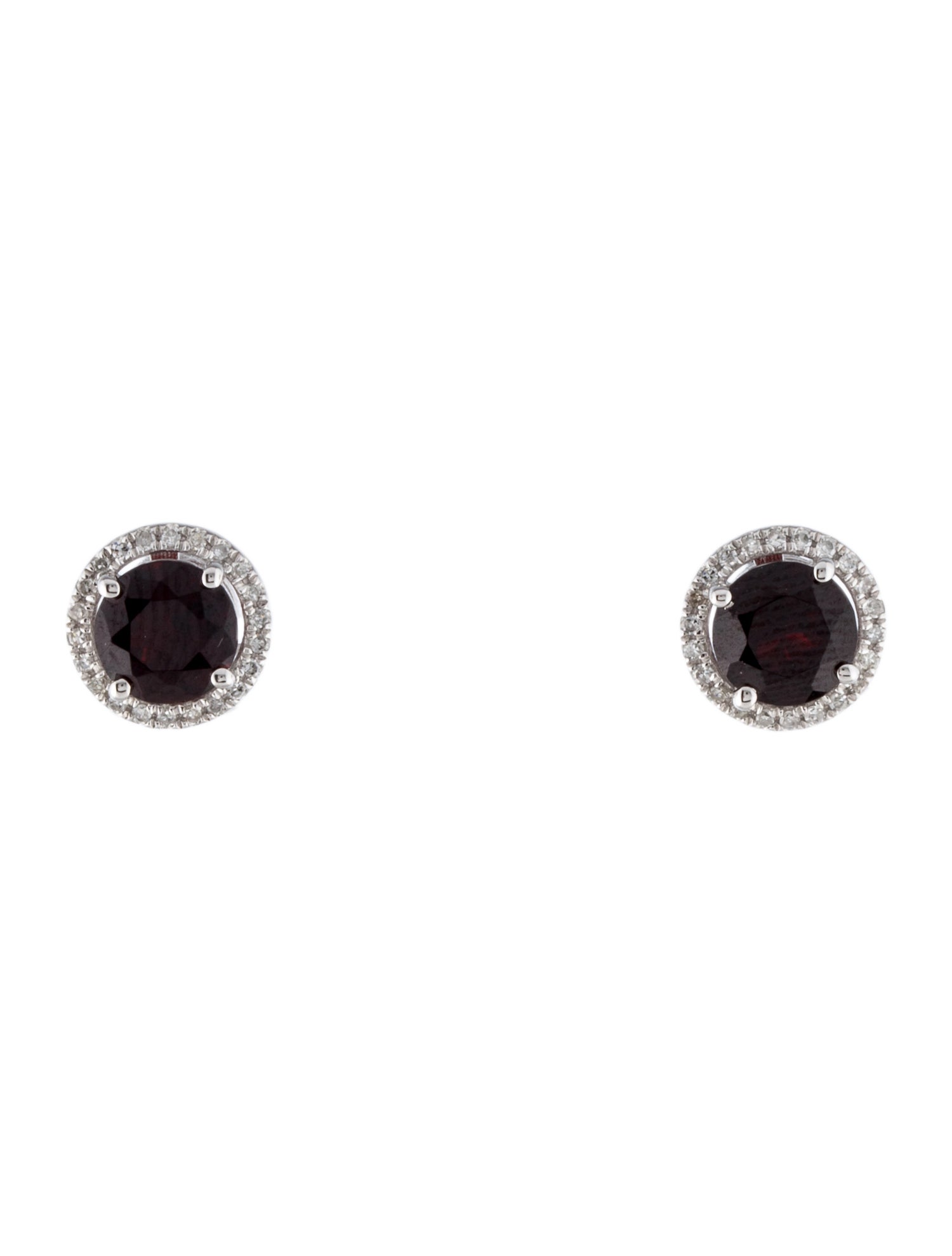 Earrings 14K 2.13ctw Garnet & Diamond Stud Earrings