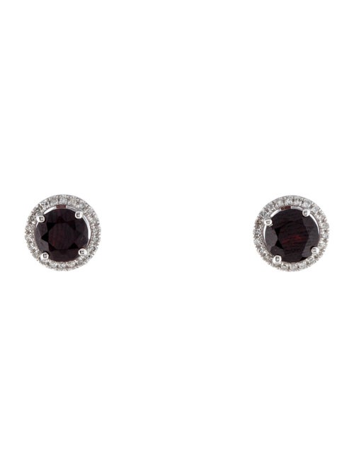 Earrings 14K 2.13ctw Garnet & Diamond Stud Earrings