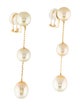 Earrings 18K Yellow Pearl Drop Earrings