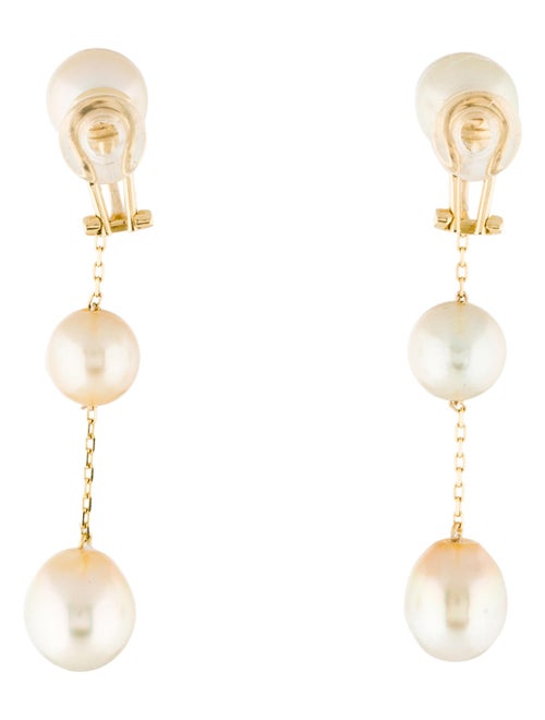 Earrings 18K Yellow Pearl Drop Earrings