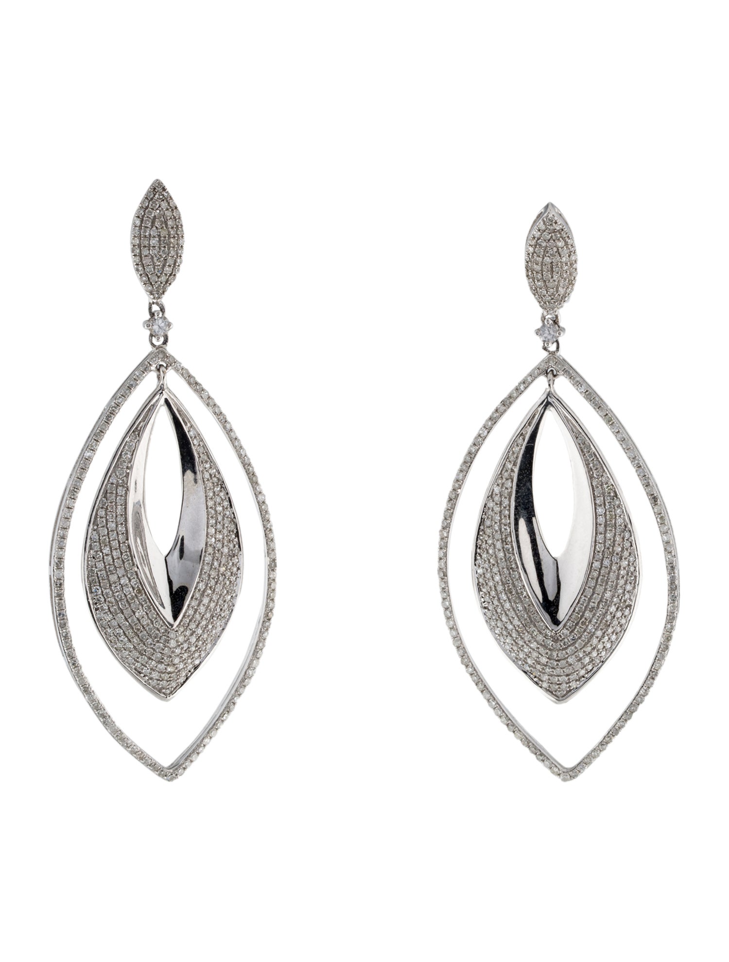 Earrings 14K 2.67ctw Diamond & Sapphire Drop Earrings