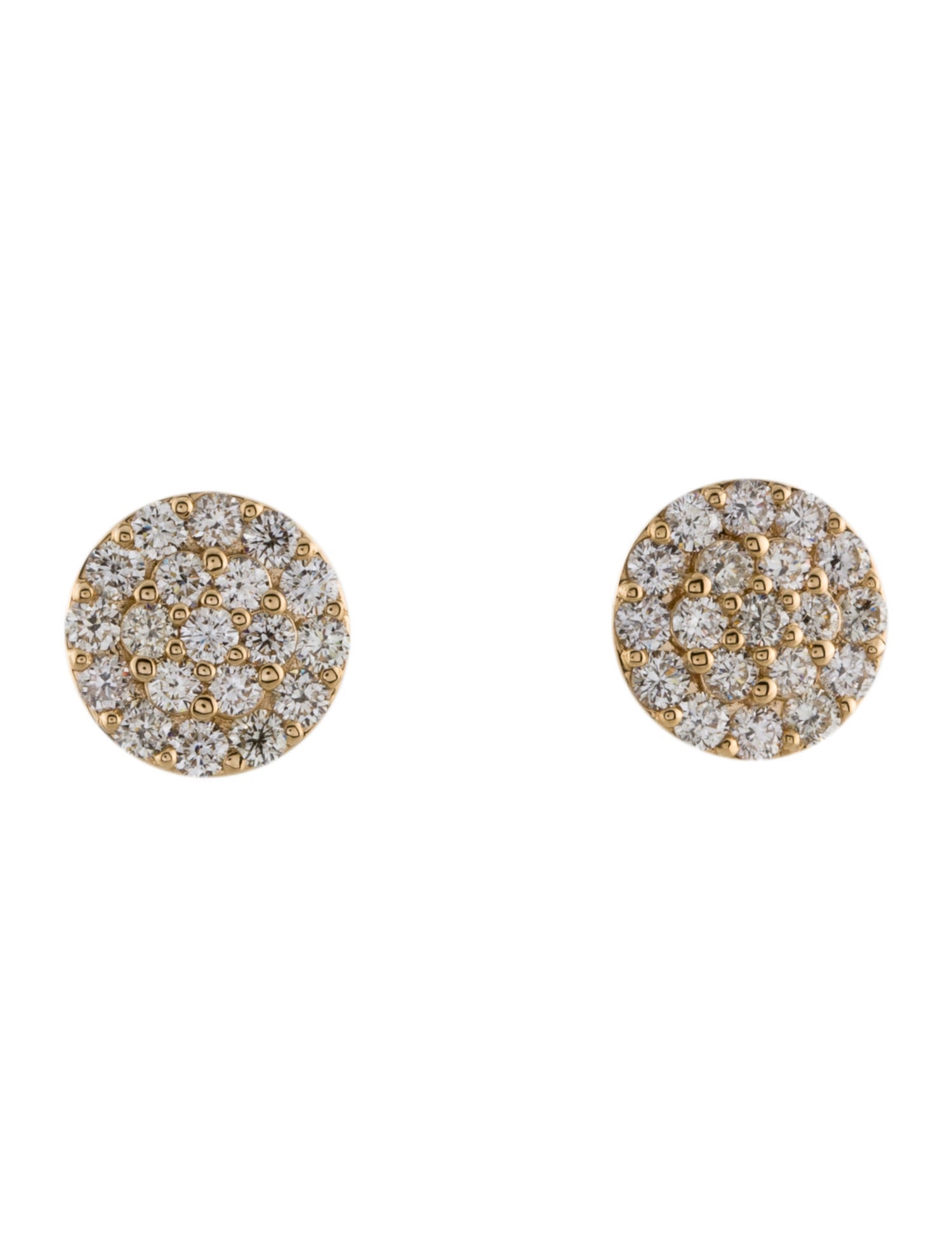 Earrings 14K Diamond Cluster Stud Earrings