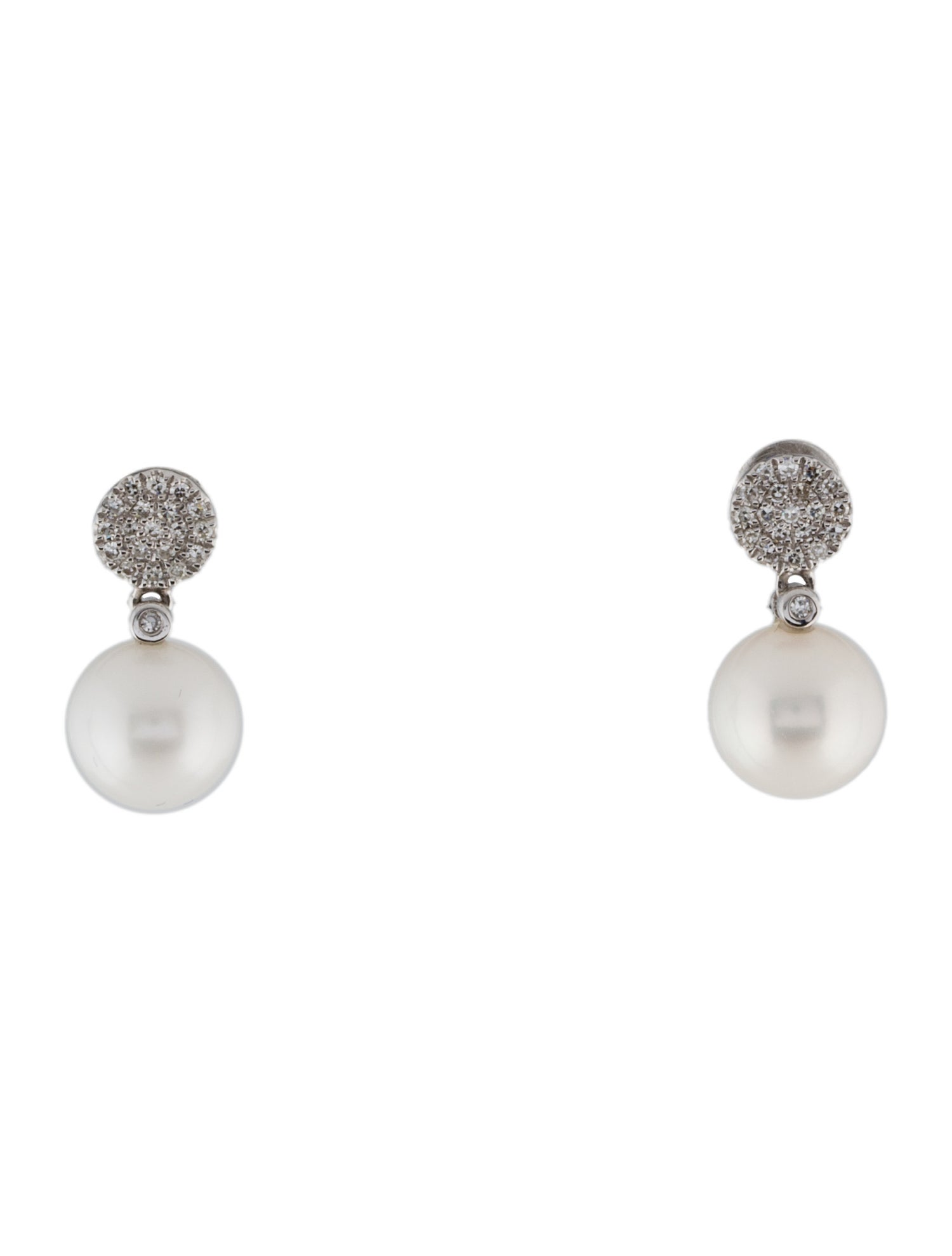 Earrings 14K Pearl & Diamond Drop Earrings