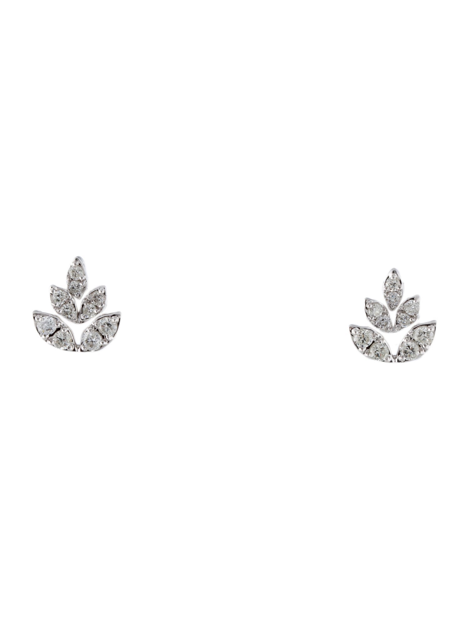 Earrings 14K Diamond Floral Stud Earrings