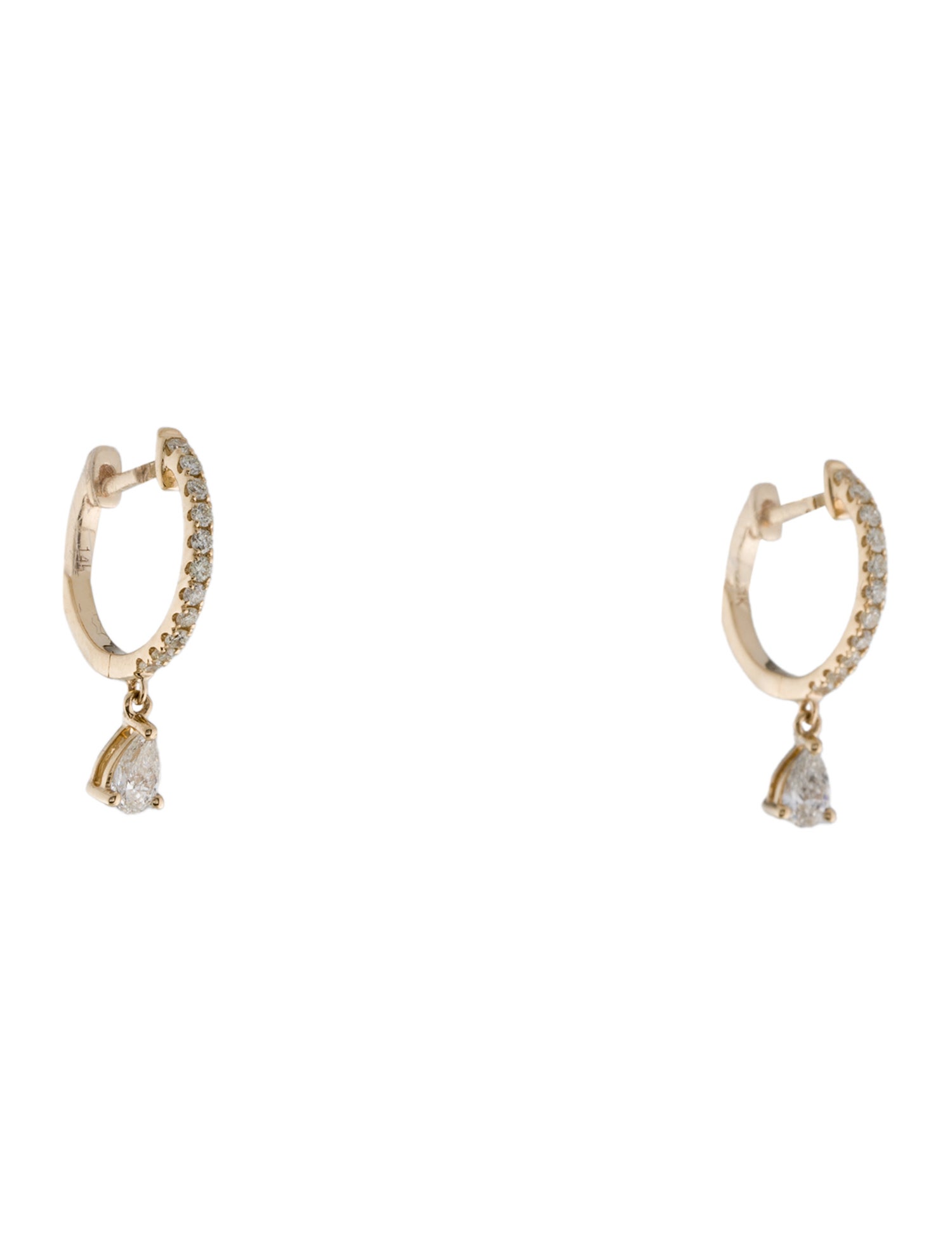 Earrings 14K Diamond Hoop Earrings
