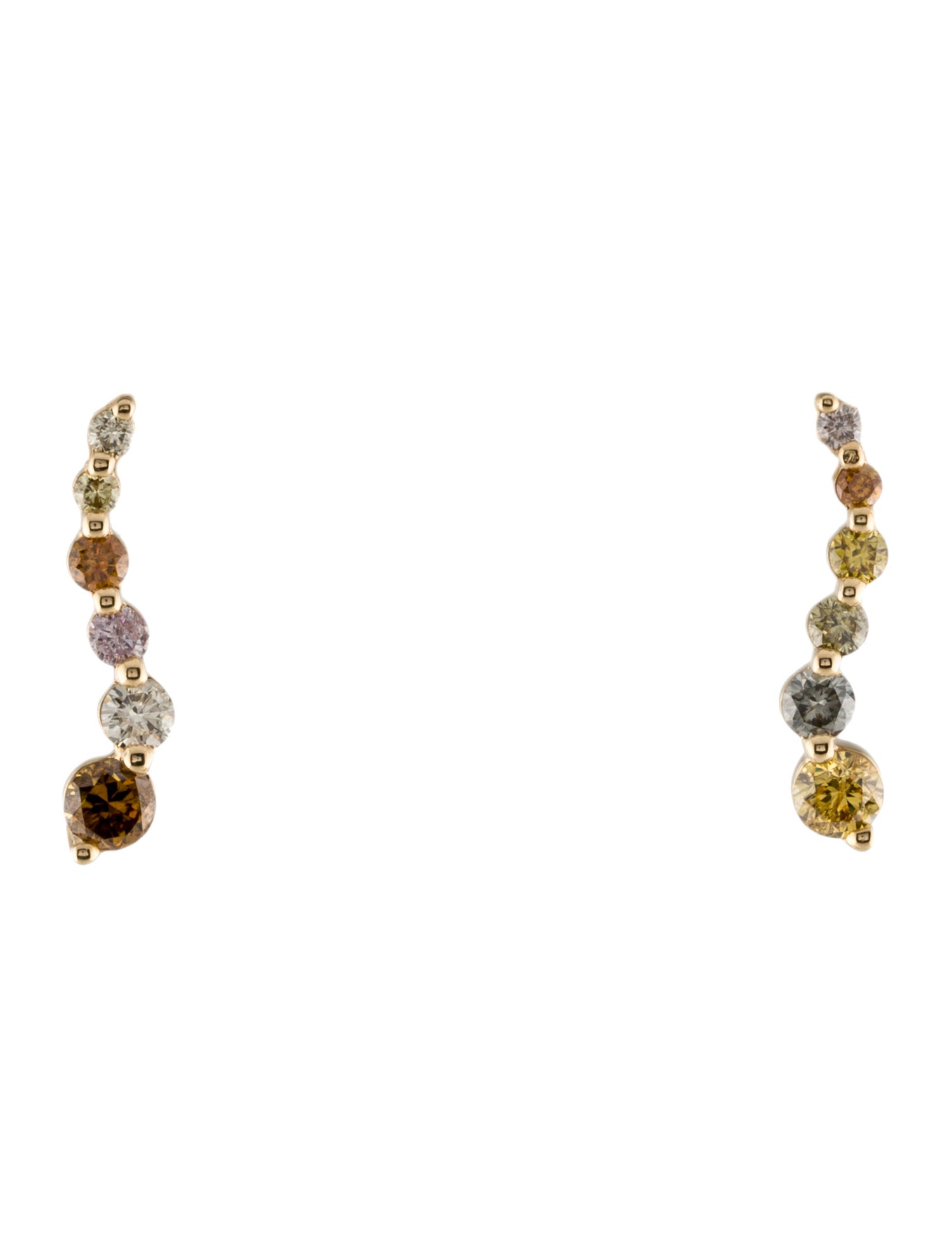 Earrings 14K 1.25ctw Ear Climber Earrings